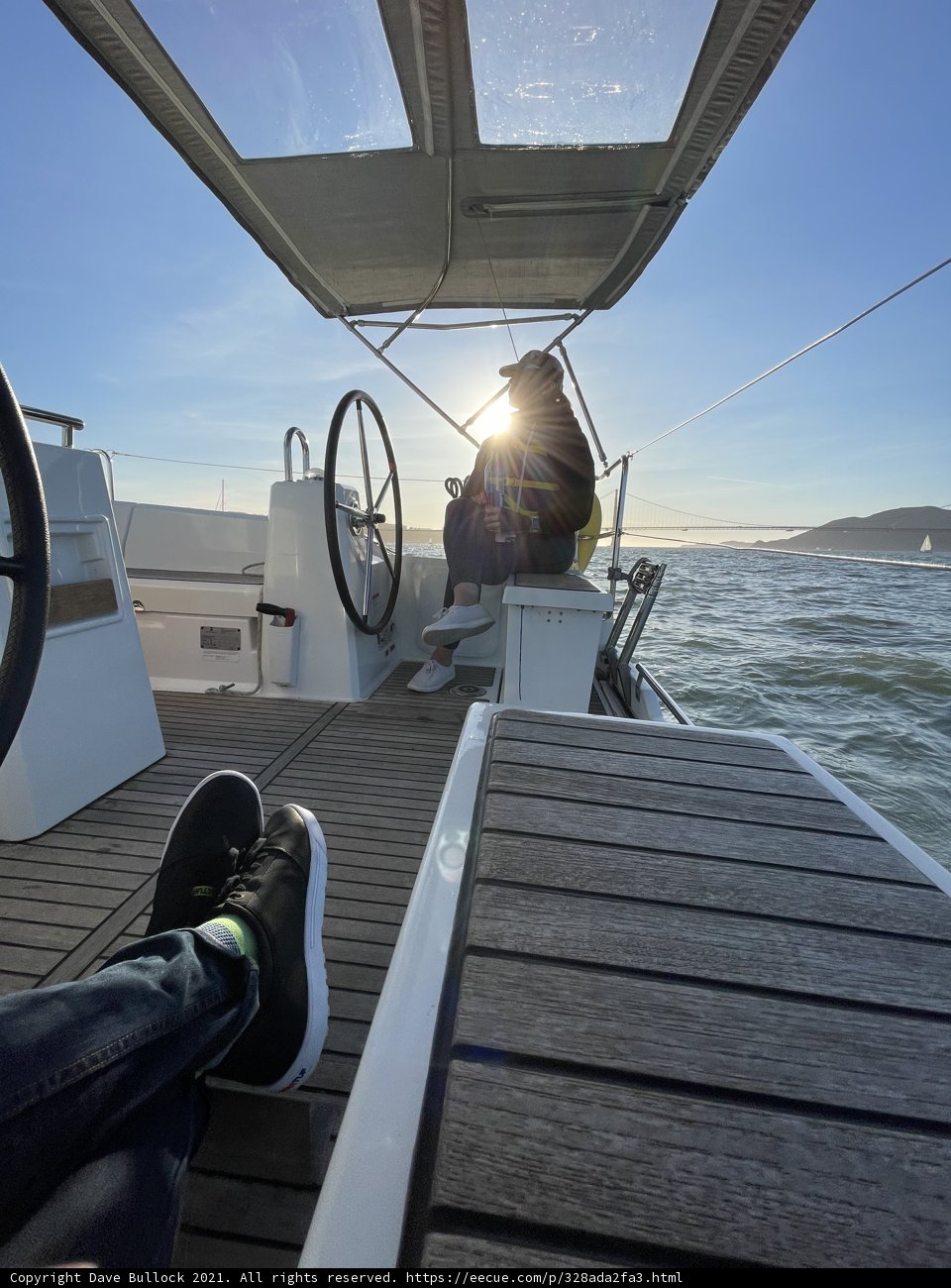 Relaxing on the Deck of a Sailboat