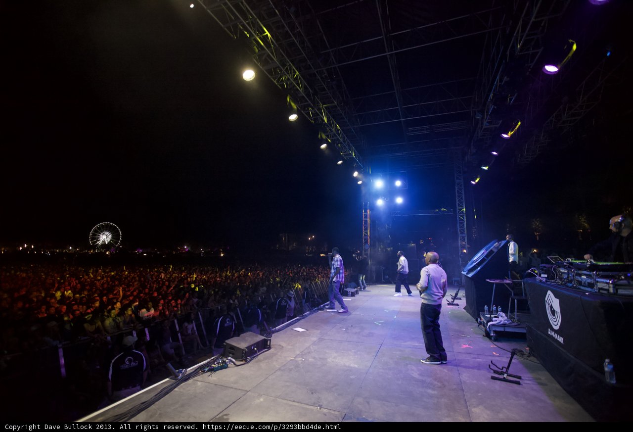 Nighttime Performance with a Crowd at Coachella
