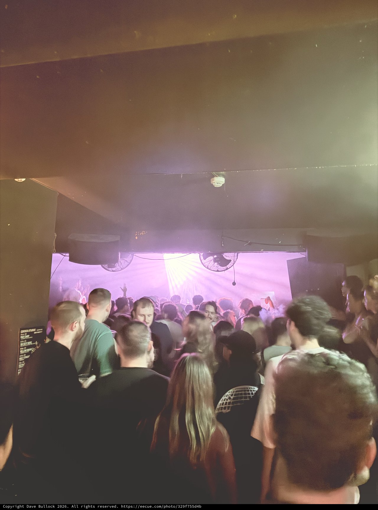 Underground Club Night with Purple Stage Lighting
