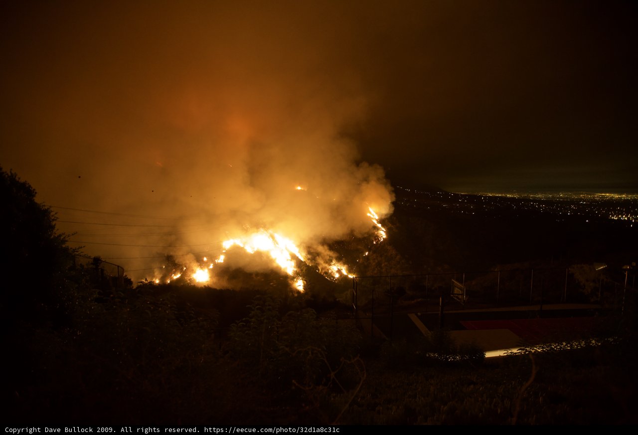 Flames Illuminate the Night Sky
