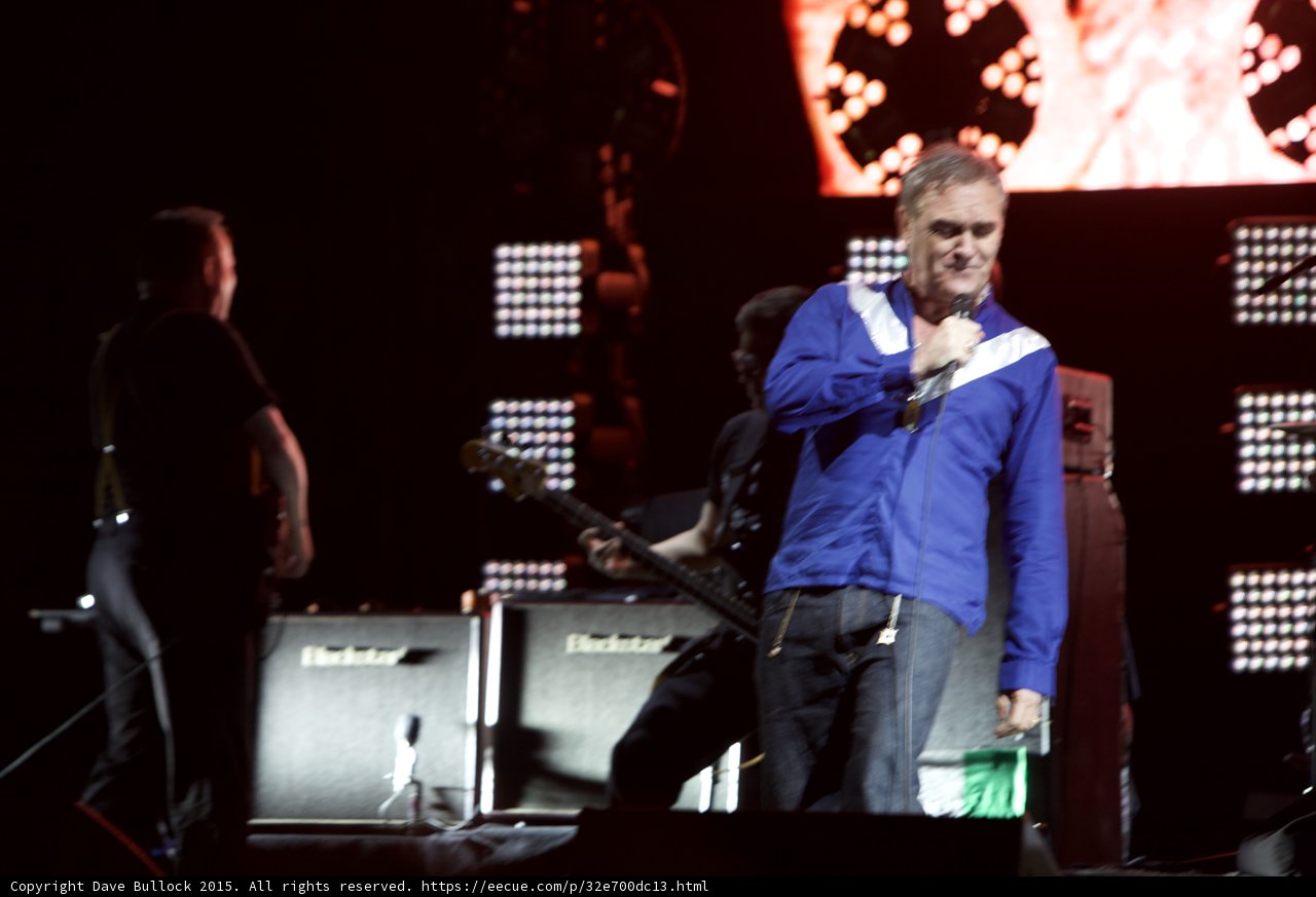 Morrissey Smiling Happy Blue Shirt Guitarist Bassist LED Panels Italian Flag Blackstar Amps