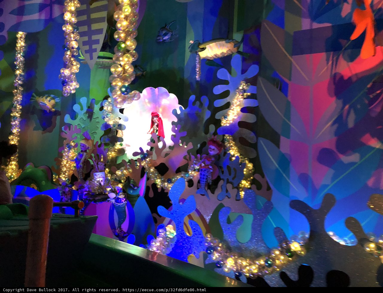 Glowing purple lights at the Disneyland club