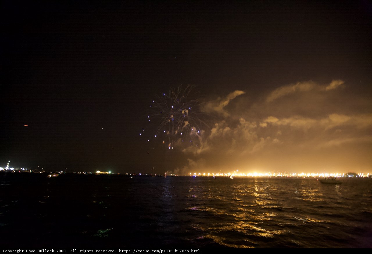 Spectacular Pyrotechnics over the Water