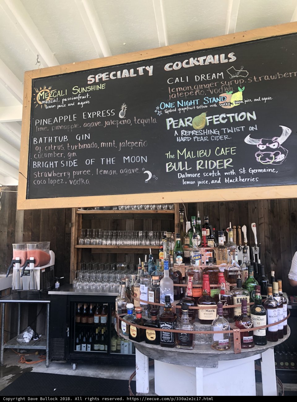 Chalkboard Menu at the Neighborhood Bar