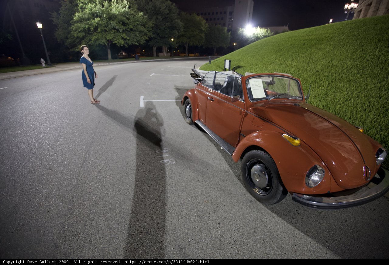 Classic VW Beetle in the Night Sky