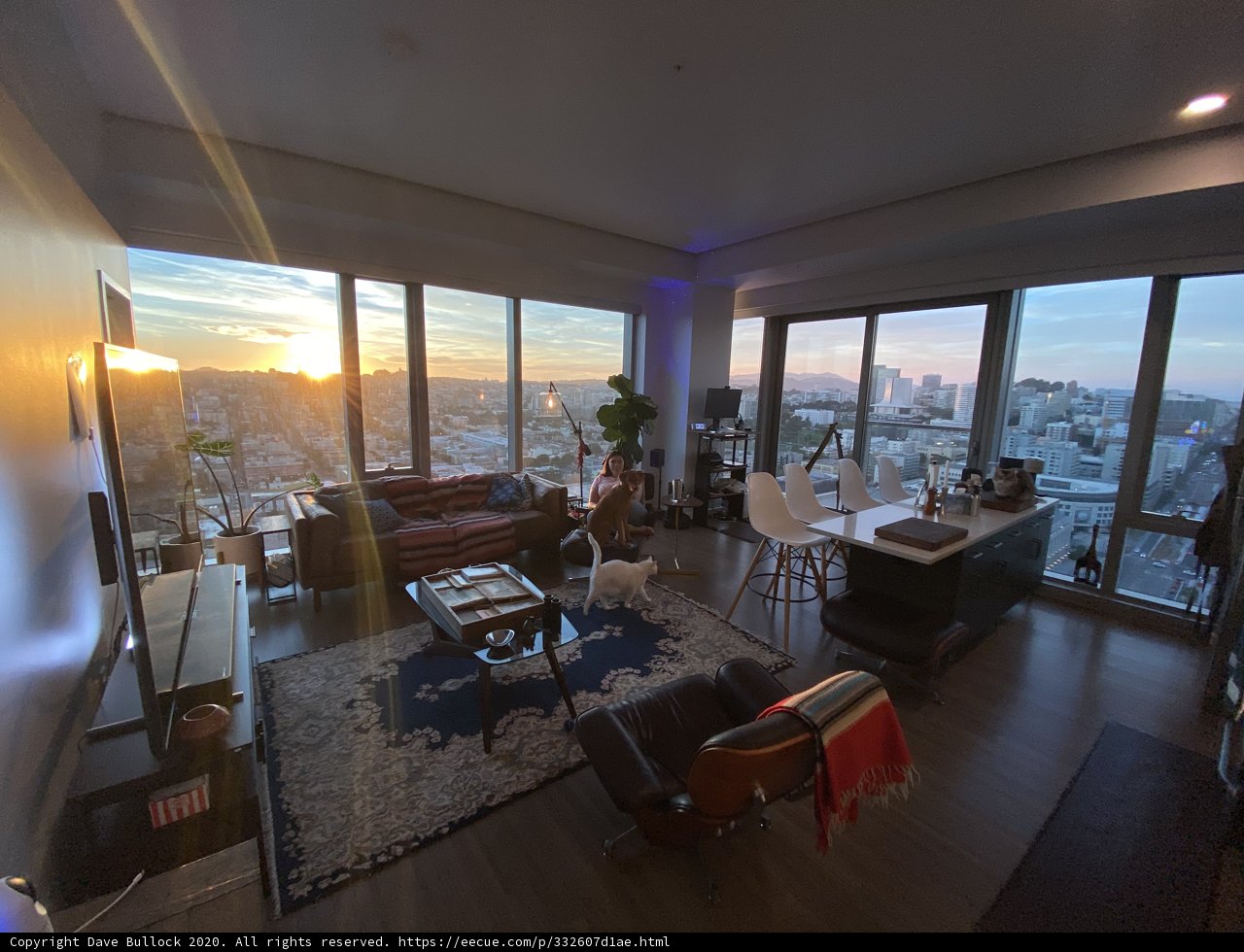 Cityscape View from the Penthouse Living Room