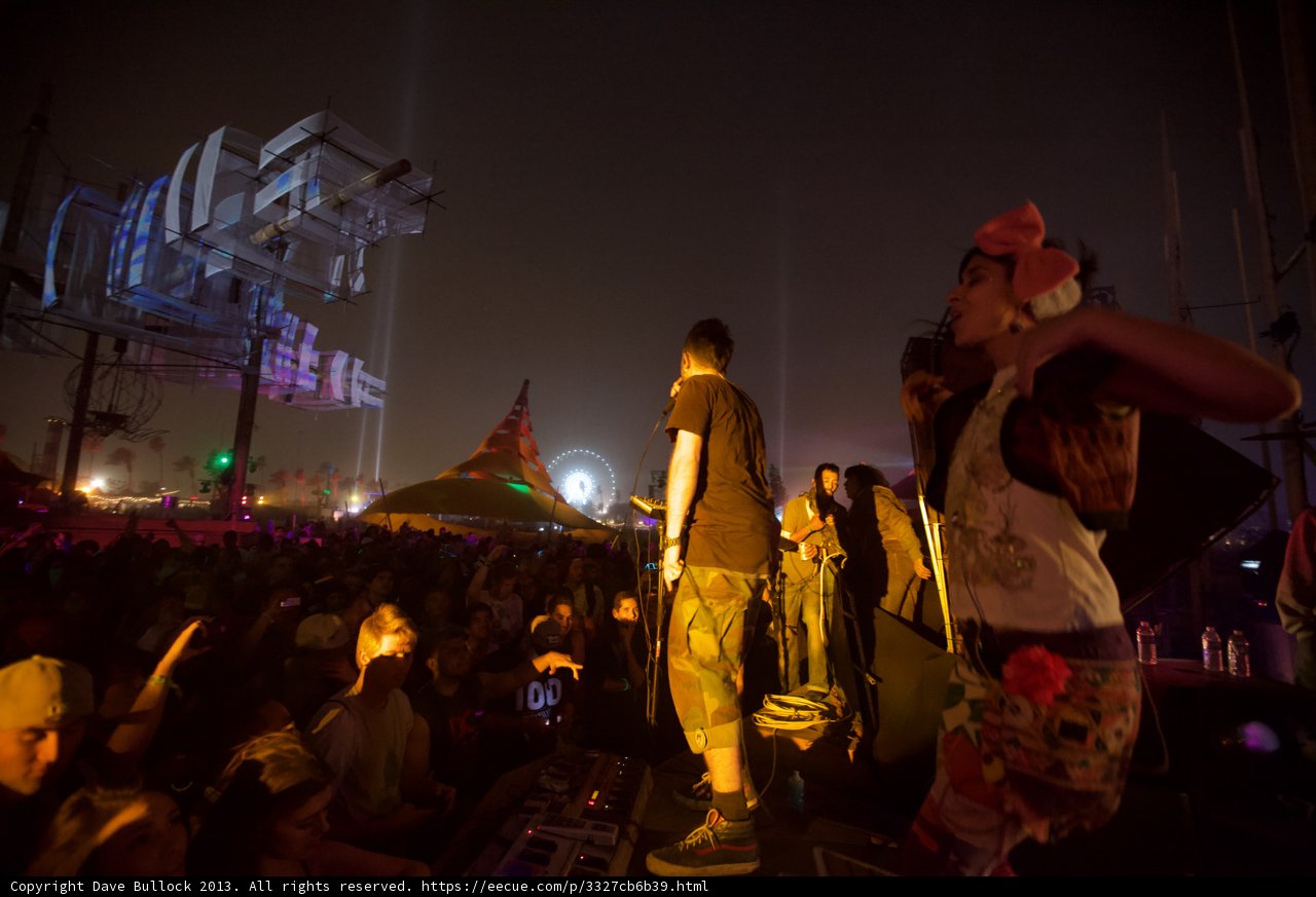 Nighttime Revelry at Coachella Music Festival