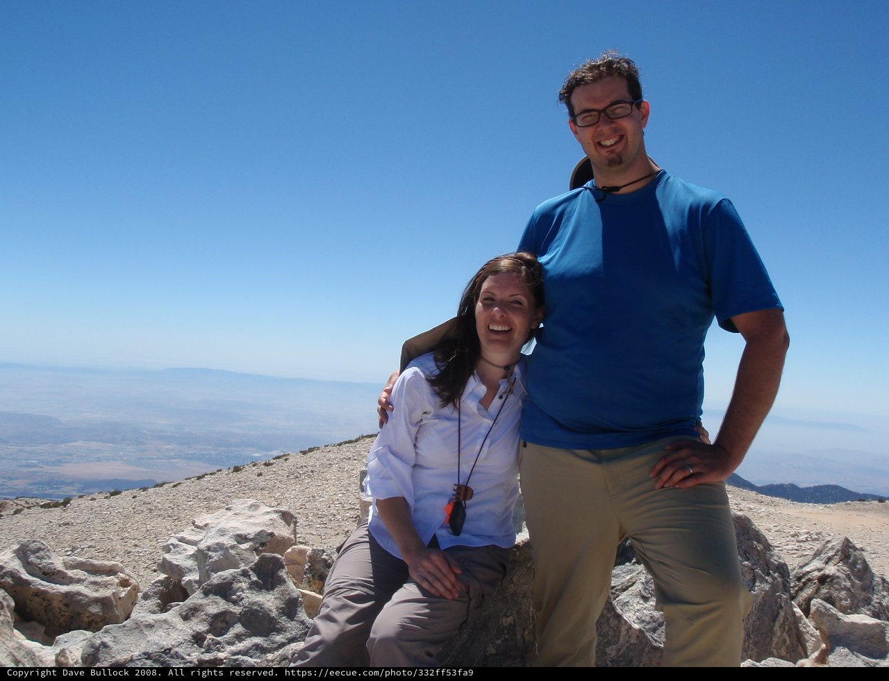 Couple Triumphant at San Gorgonio Mountain Summit