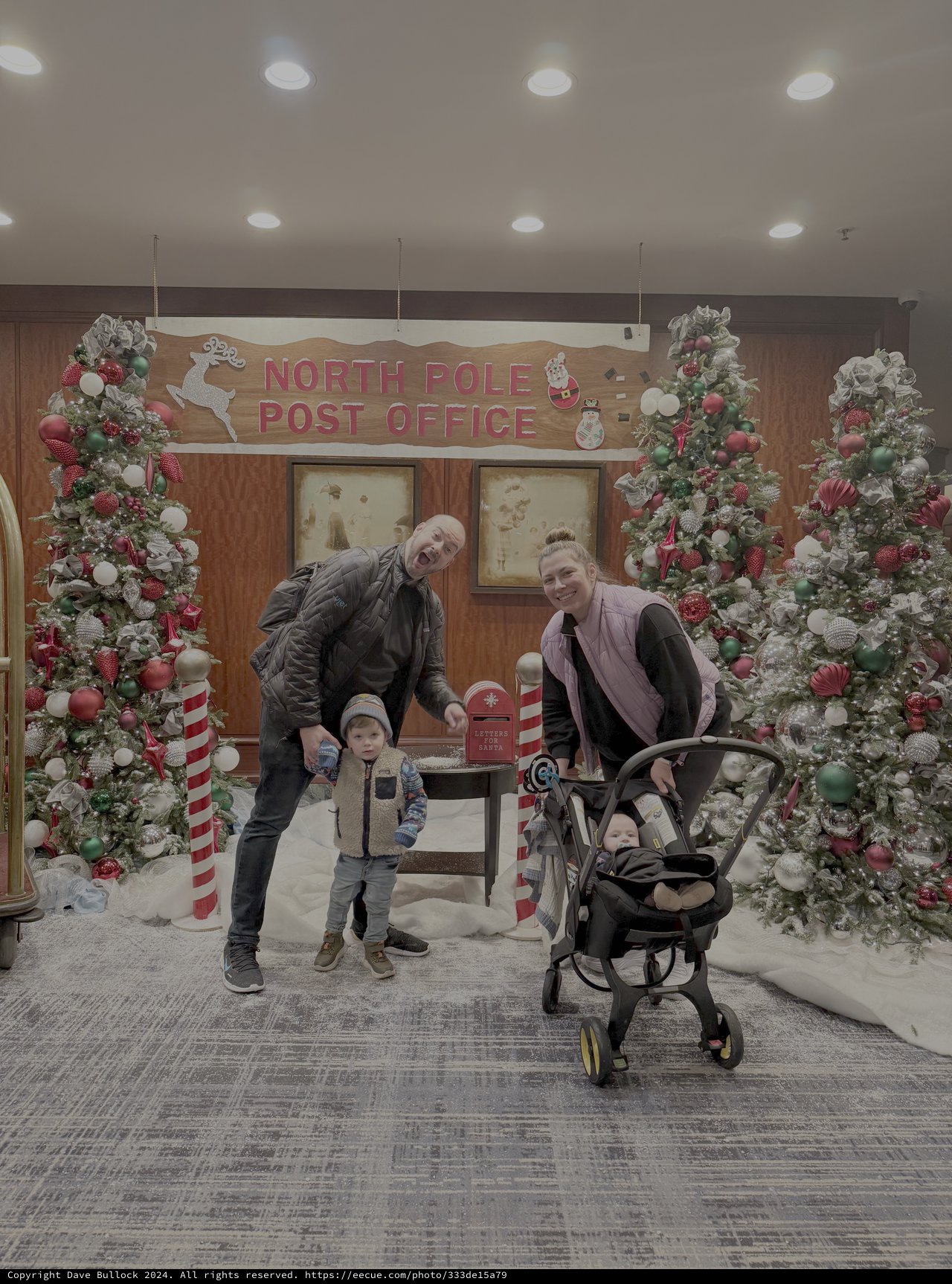 Family Christmas Photo at North Pole Post Office