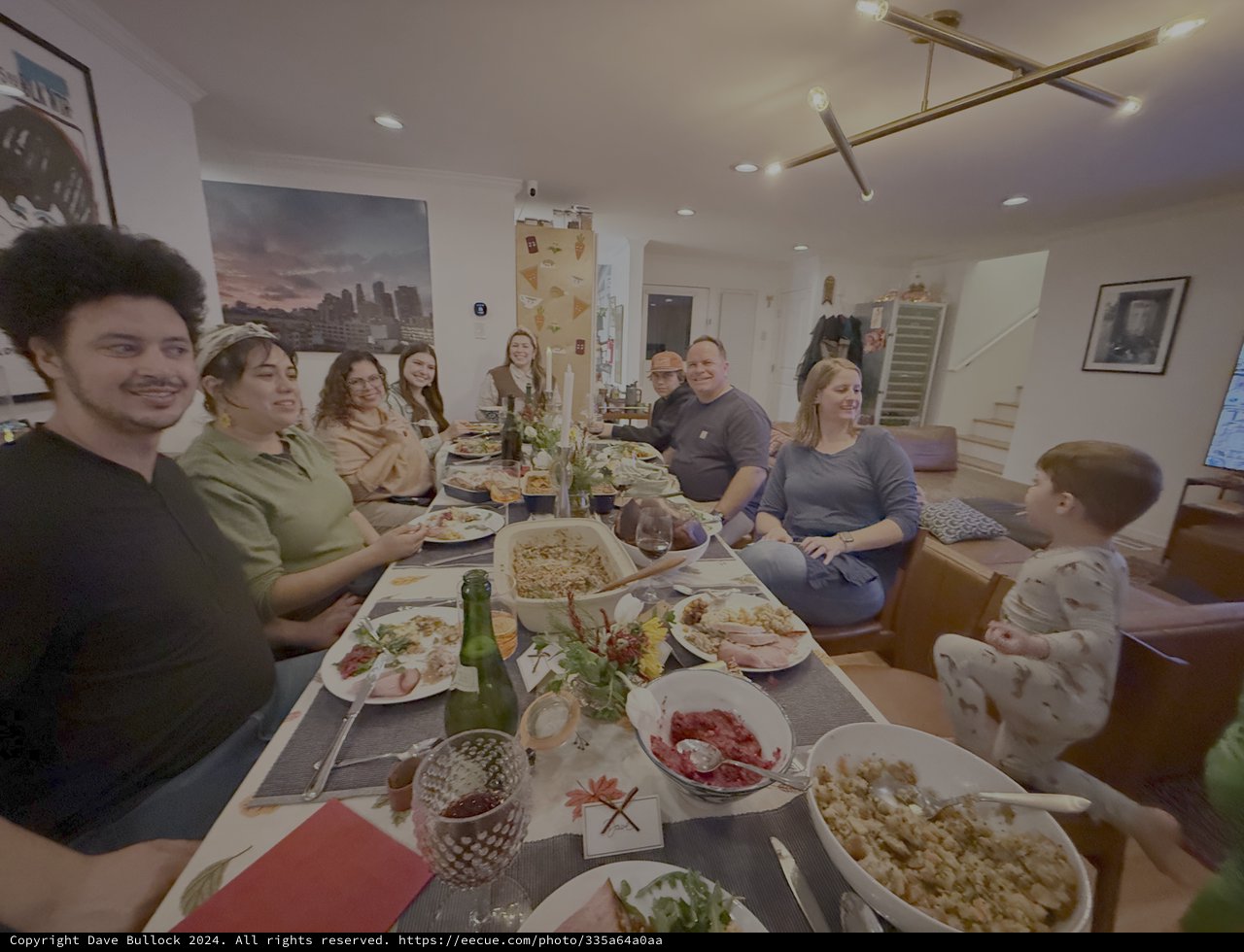 Family Thanksgiving Dinner Gathering at Modern Home