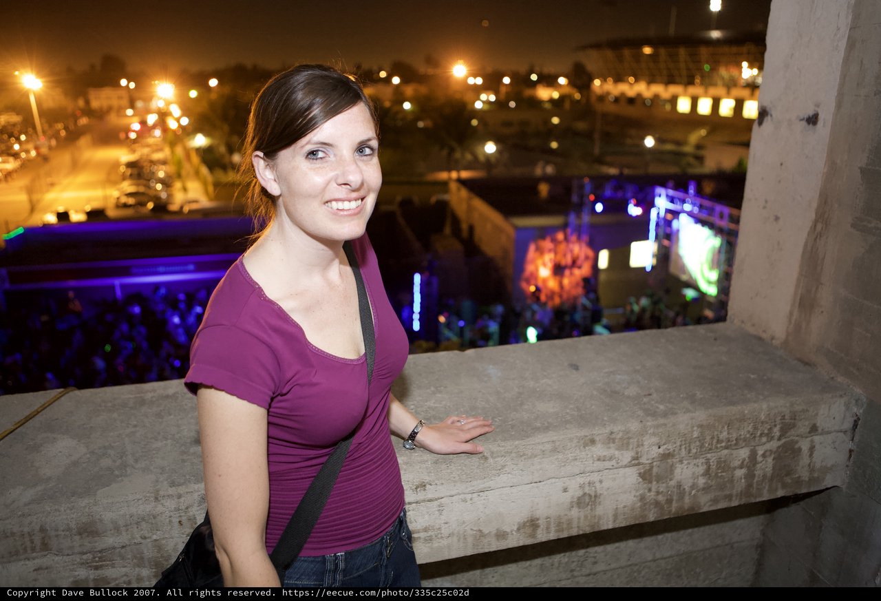 Young Woman Smiling at EDC Festival Overlook