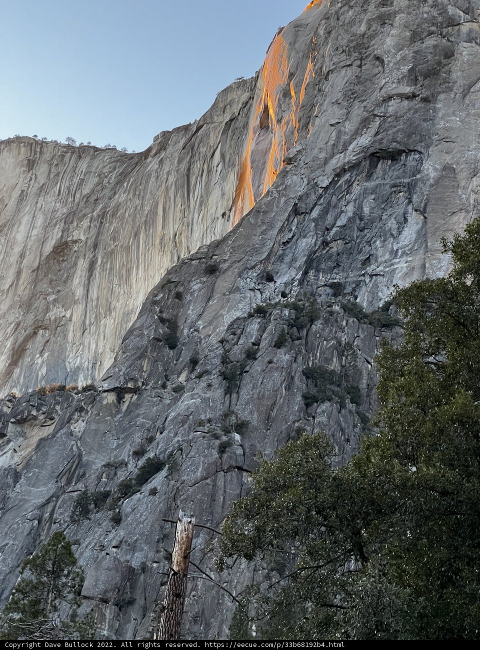 Sunset over Yosemite Mountain Range