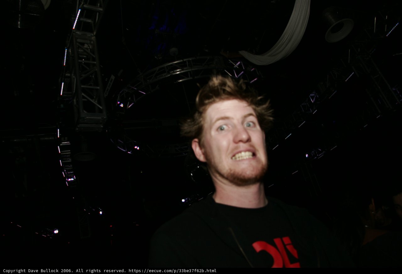 Red-Bearded Man's Smile in the Urban Night