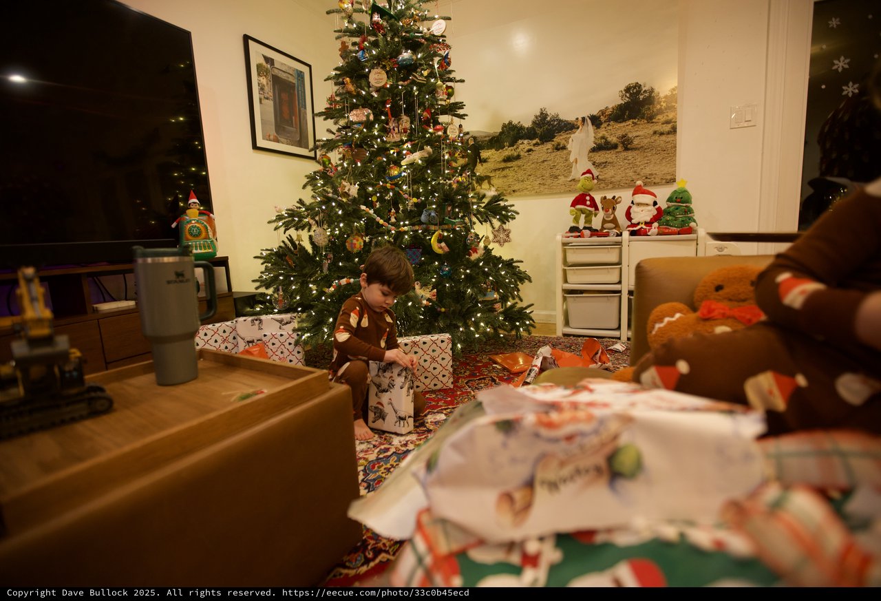 Christmas Morning Gift Opening Joy