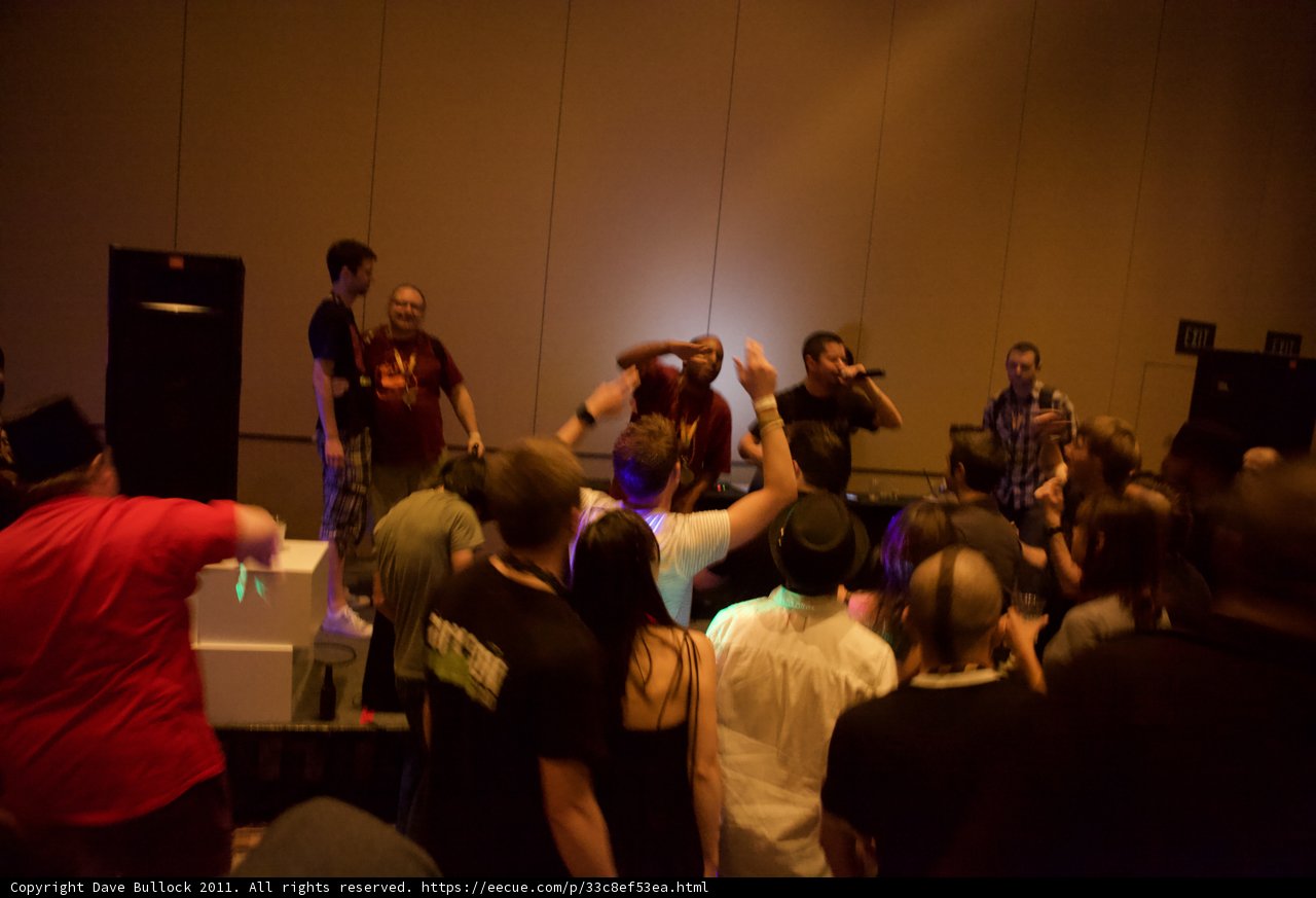 Crowd Gathers for Musical Performance