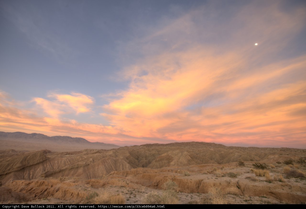Moonrise Over the Desert Hills