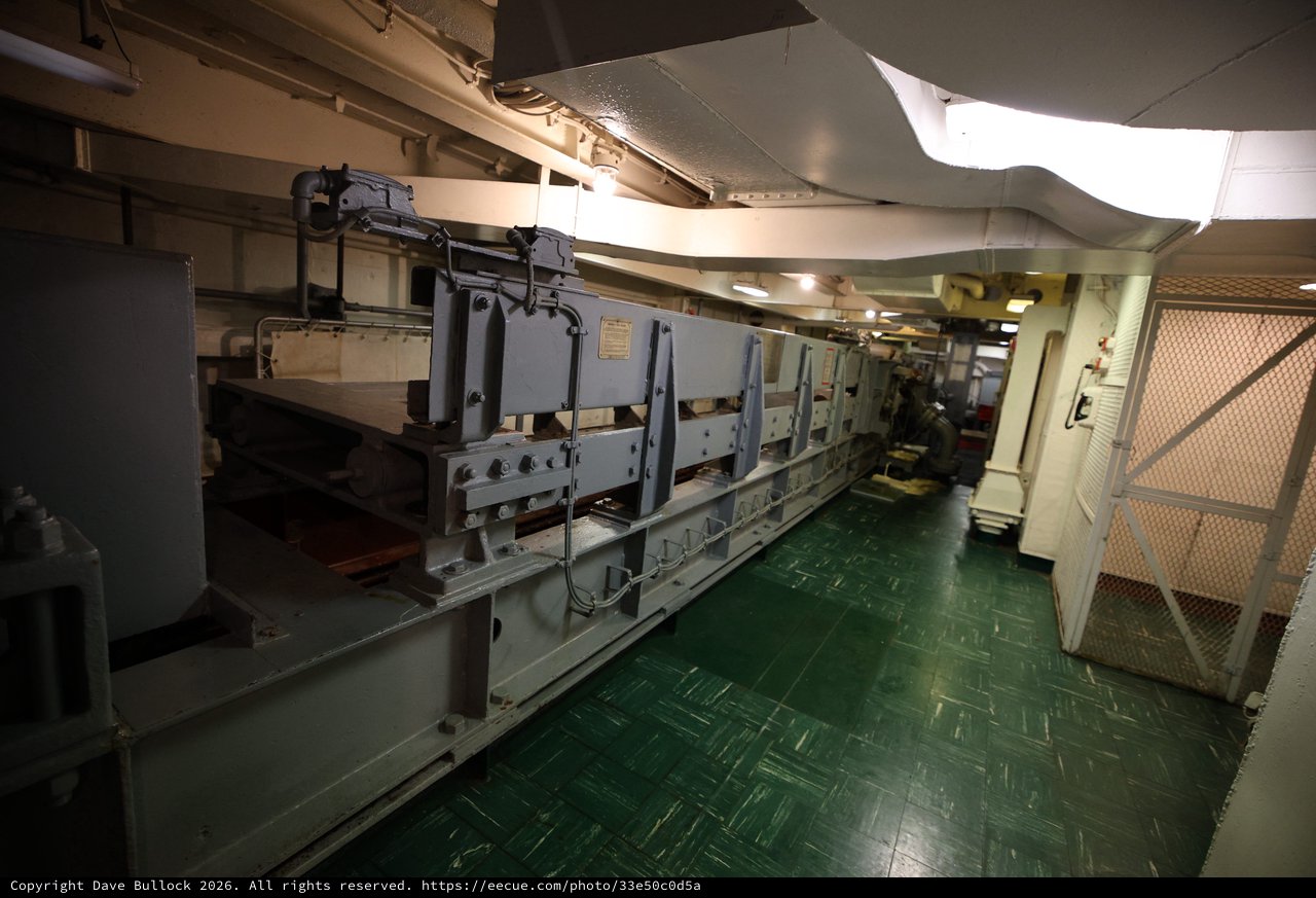 USS Hornet Berthing Compartment with Machine Gun Mount