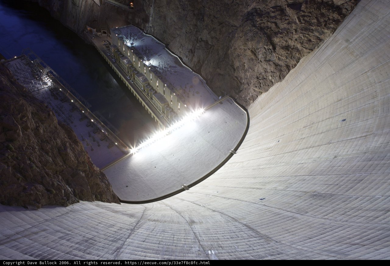 Illuminated Hoover Dam