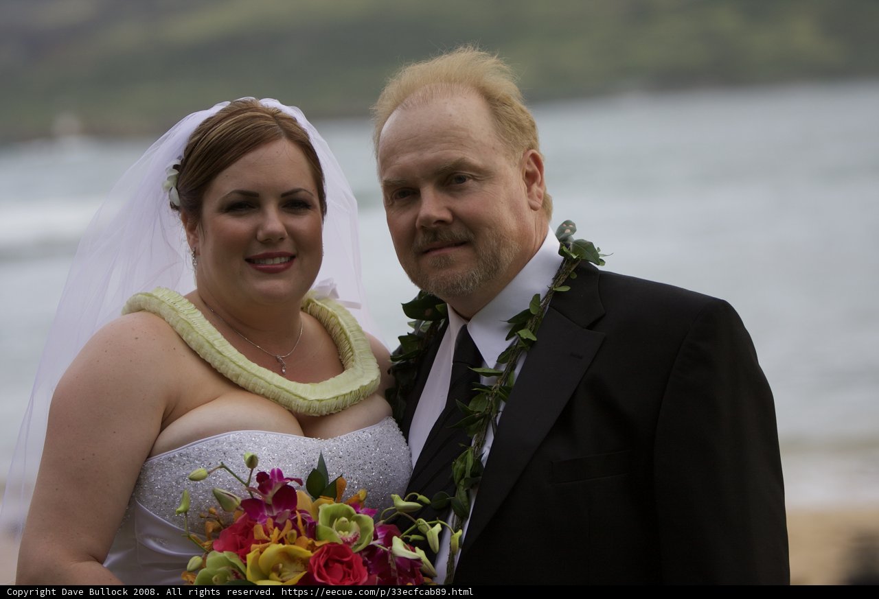 A Beautiful Bride and Groom Pose for the Camera