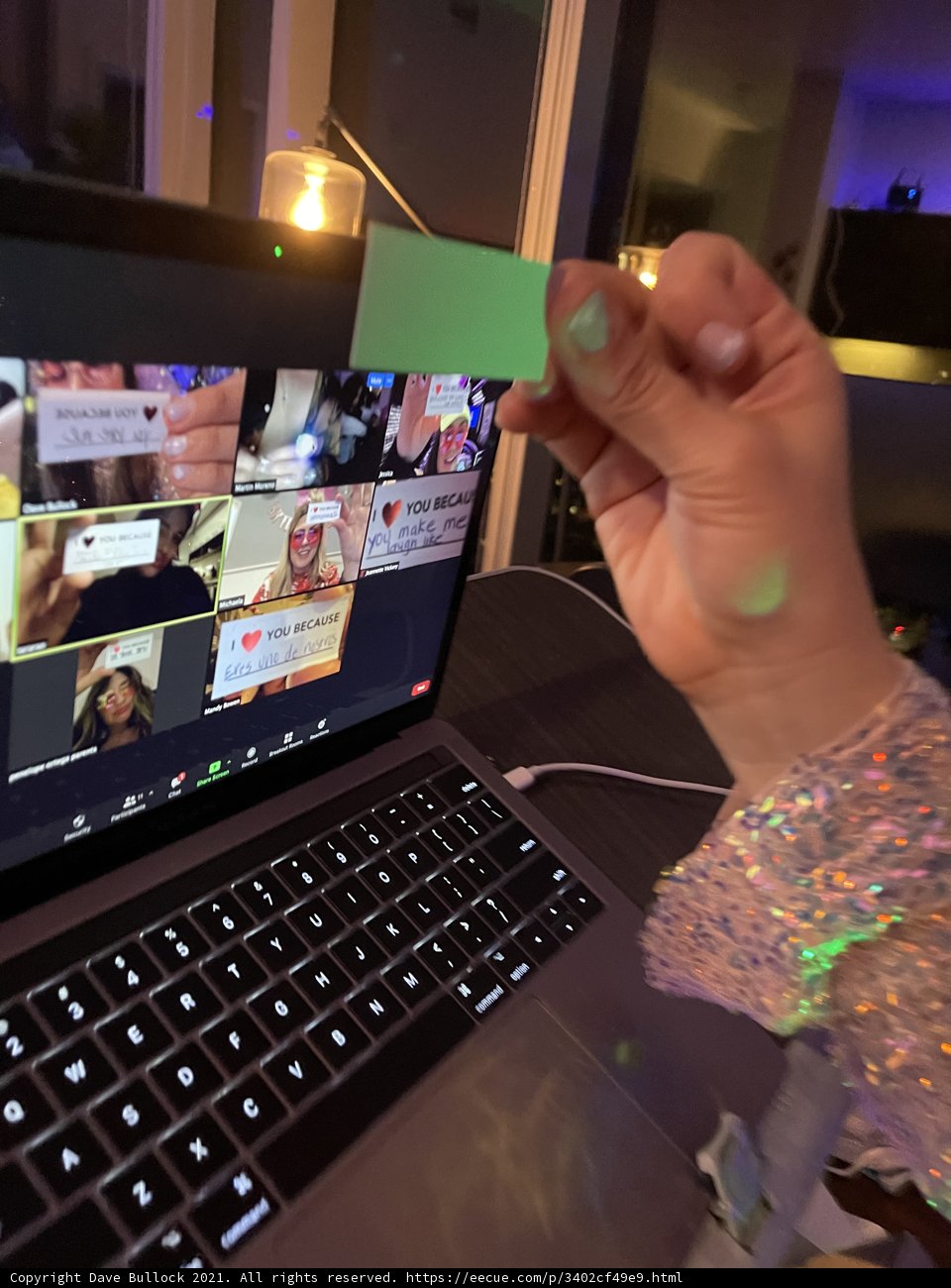 Green Card in Front of Laptop