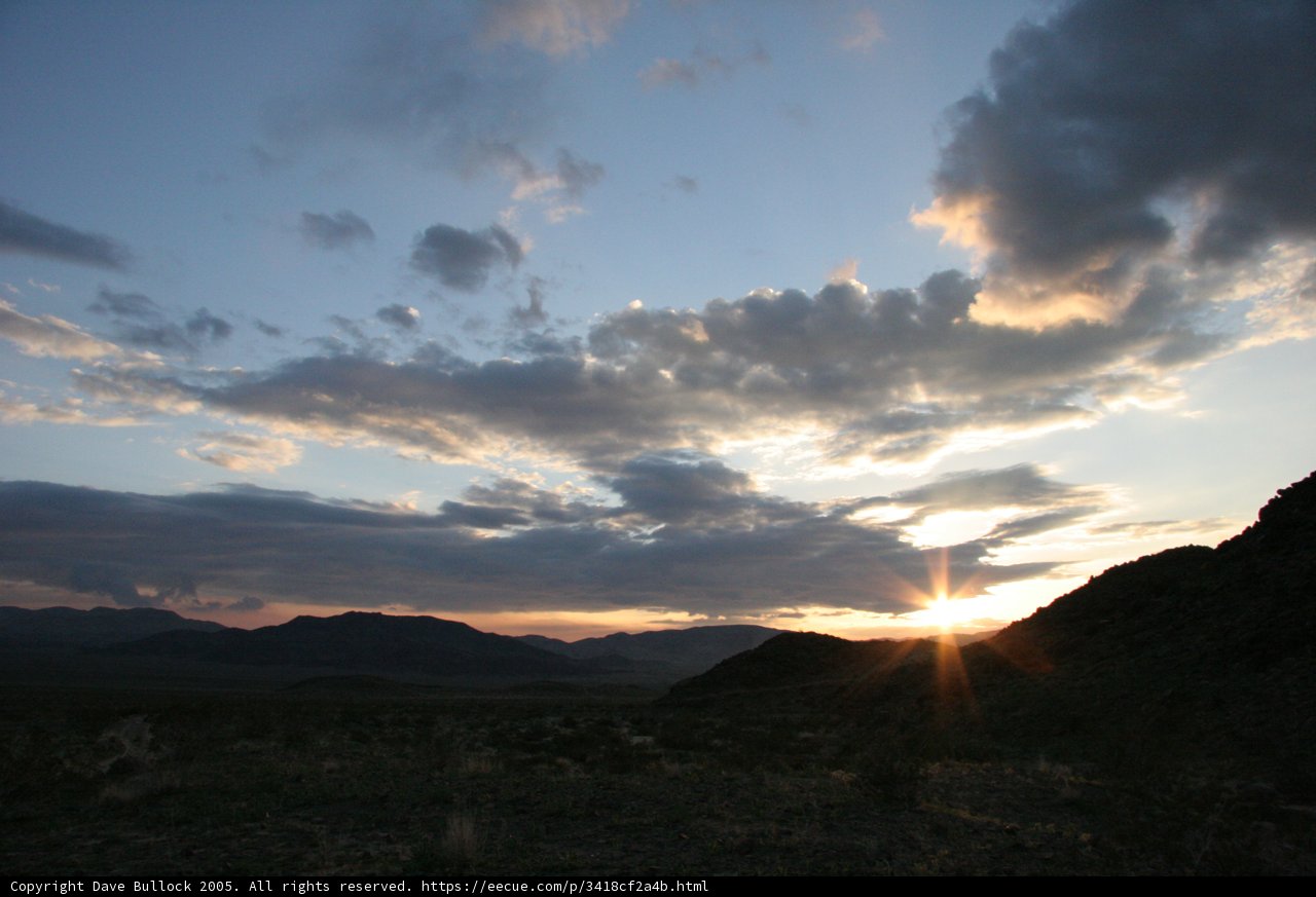 Setting Sun Over Hill