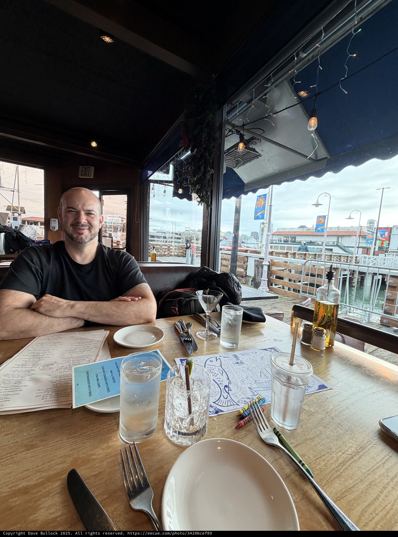 Casual Dining Moment at Urban Waterfront Restaurant