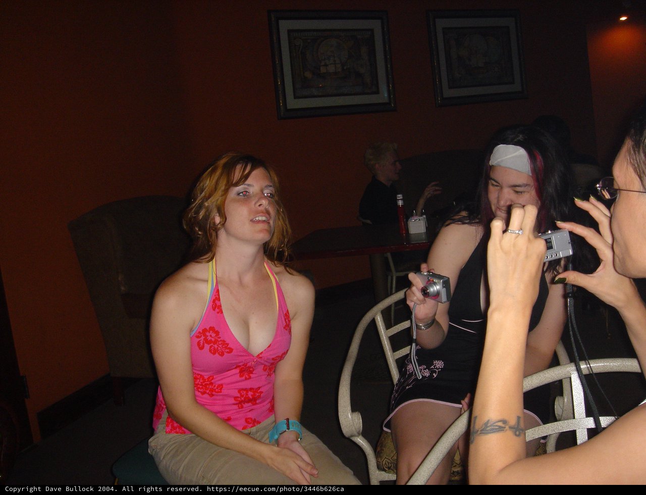 Friends Captured in Warm Bar Ambiance 2004