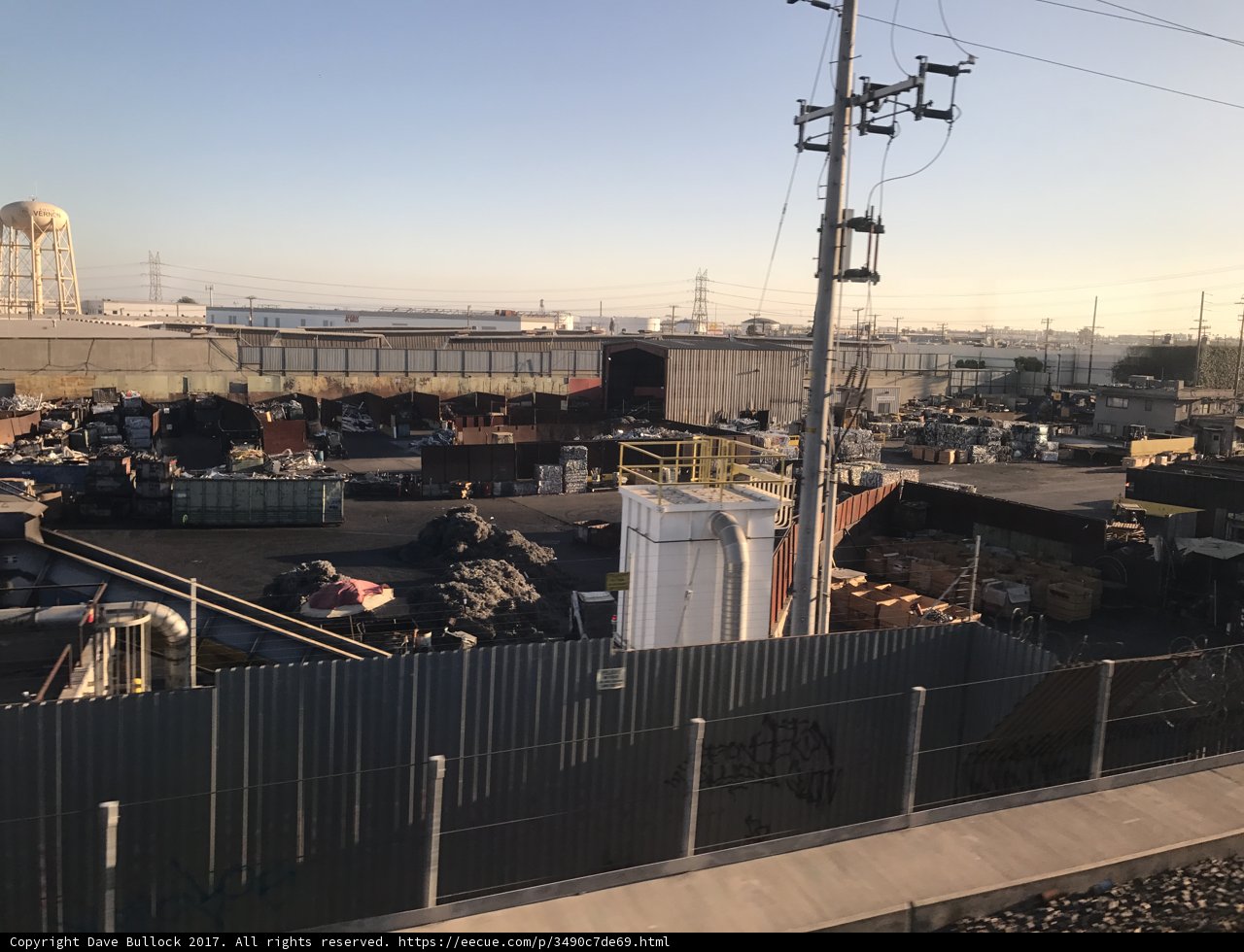 Industrial Yard with a Blue Sky
