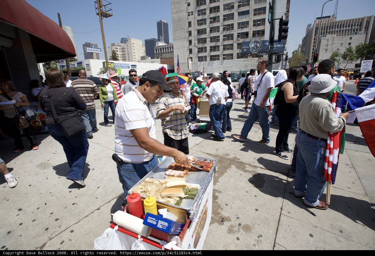 Street Vendor Selling Hot Dogs