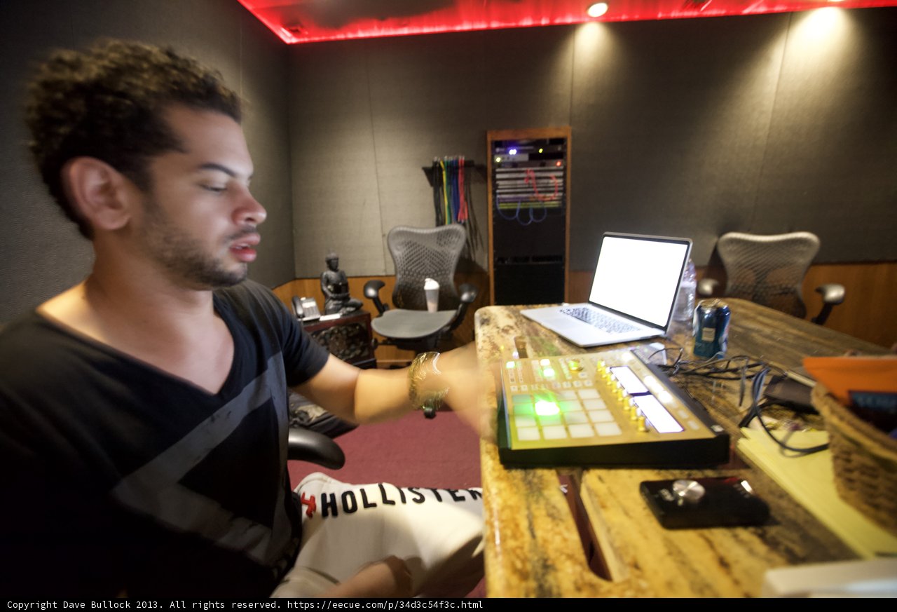 Marc Kinchen in the Studio with his Laptop