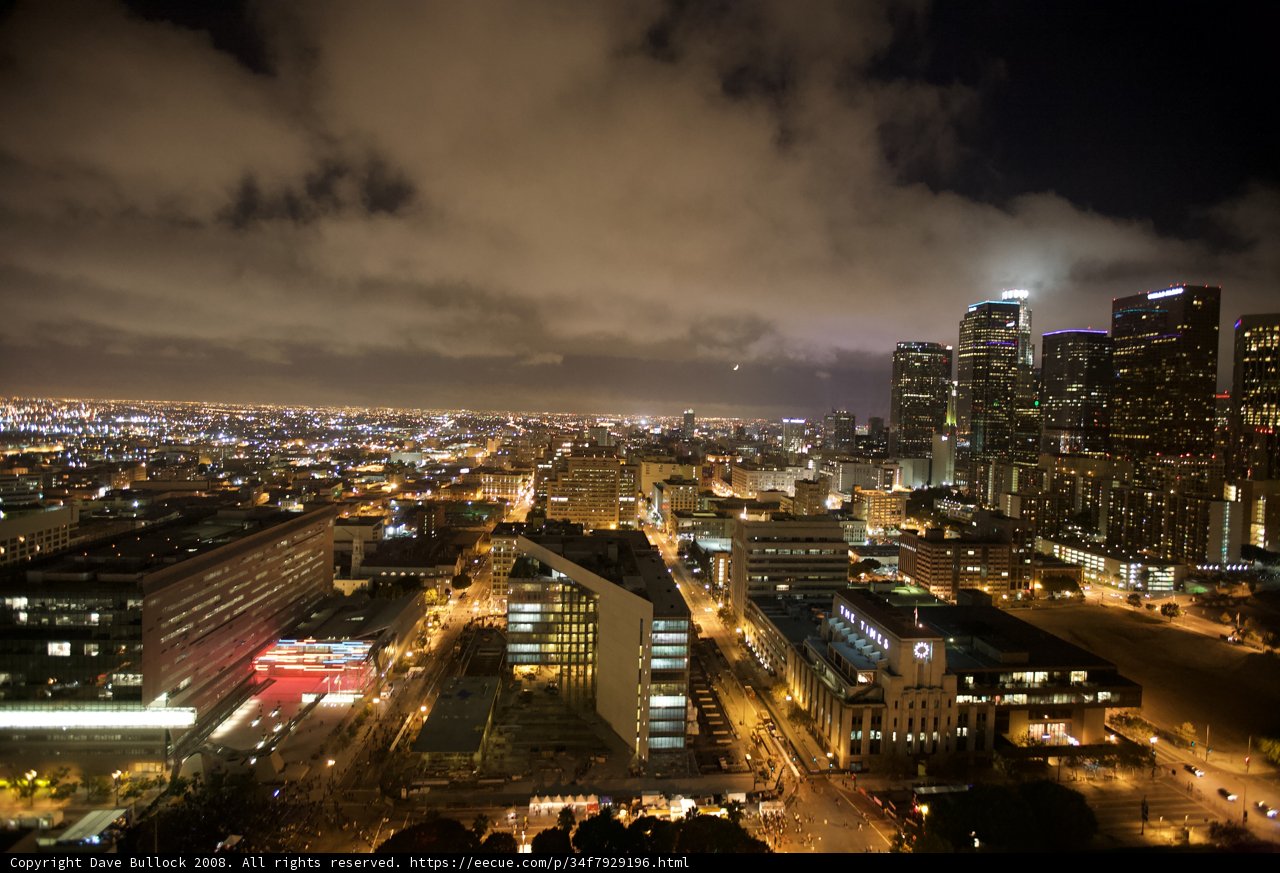 City Lights Reflecting on a Cloudy Night Sky