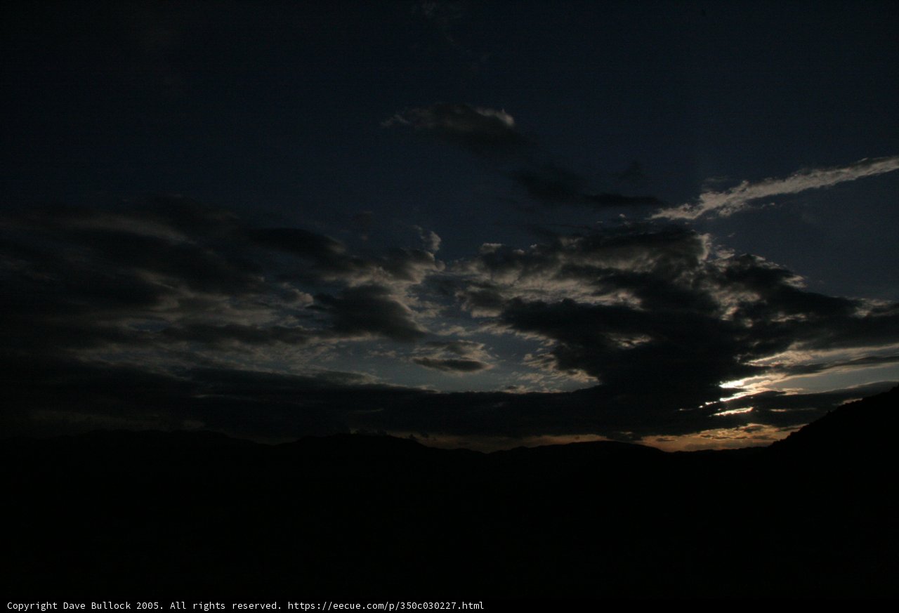 A Silhouetted Sunset with Cumulus Clouds