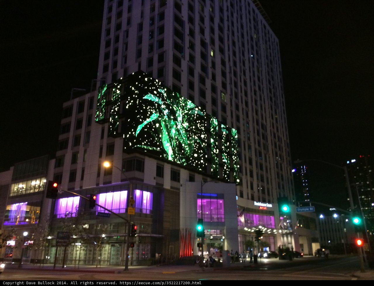 Glowing Urban Skyscraper at L.A. LIVE