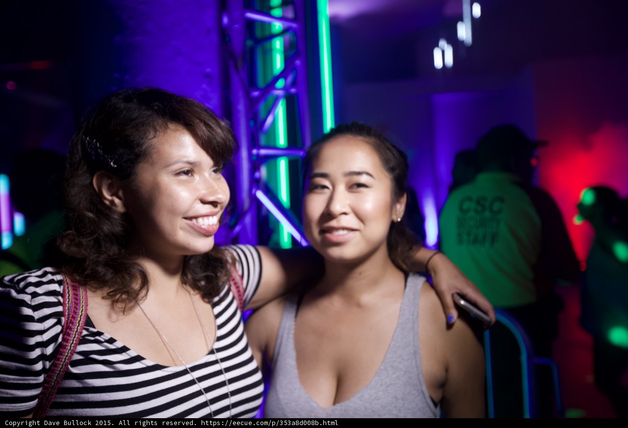 Friends in Colorful Lights