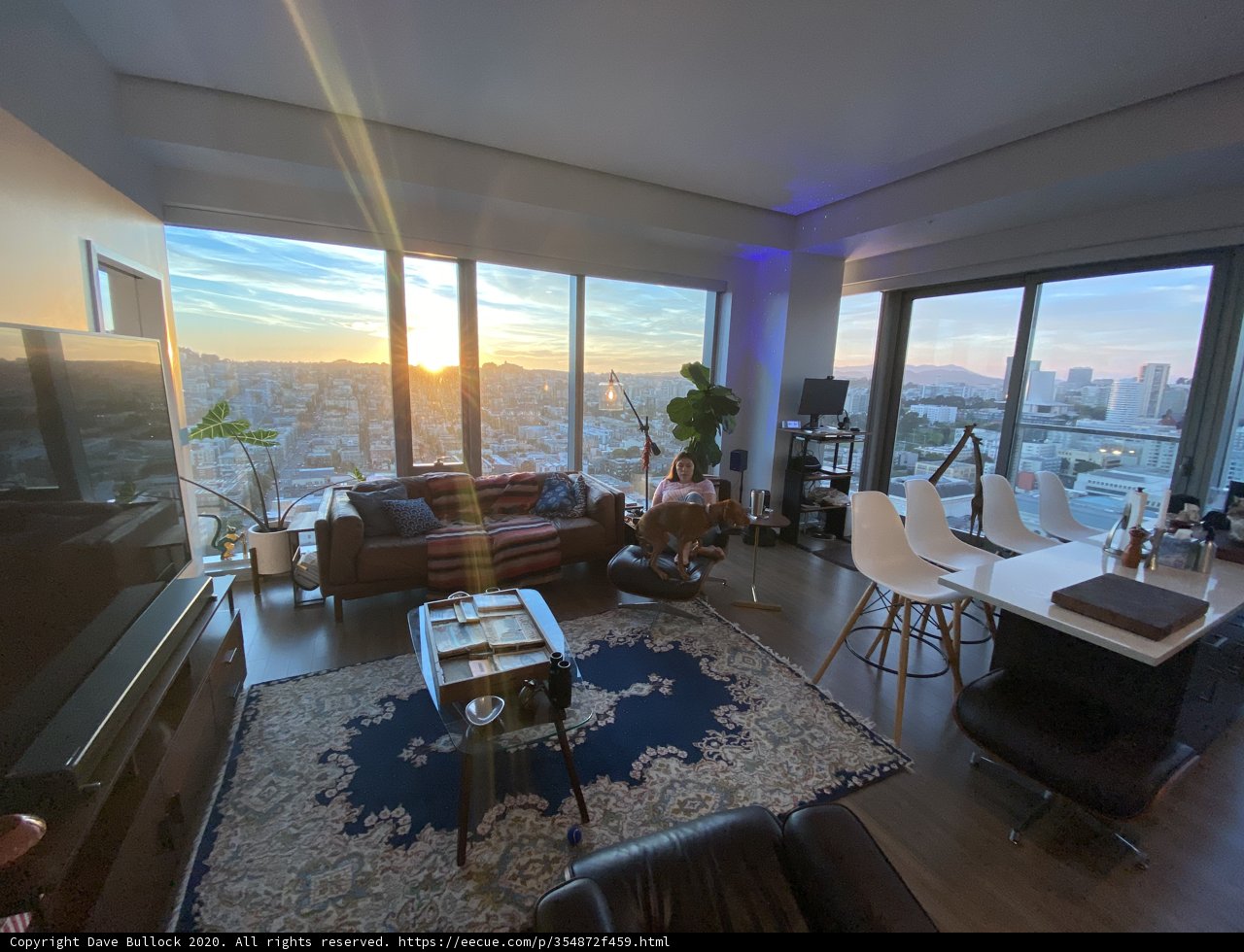 Sunset View from a Chic Penthouse Living Room