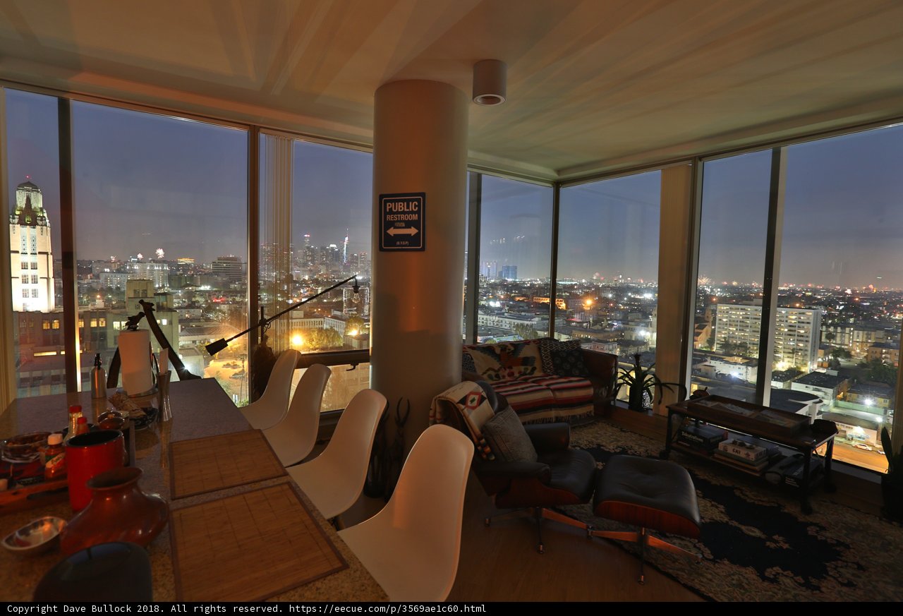 Penthouse Living Room with Stunning Cityscape View