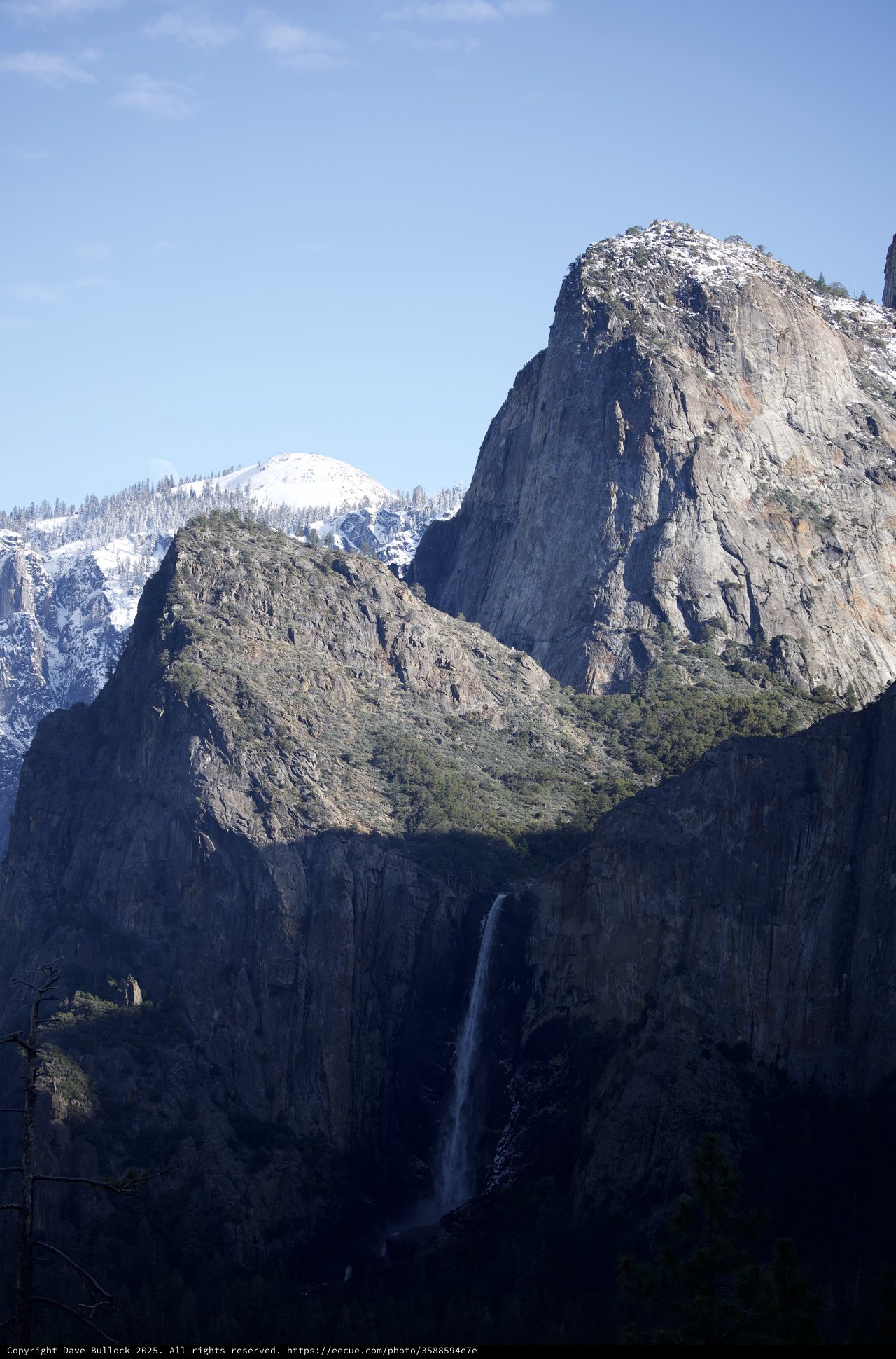 Cathedral Rocks and Bridalveil Fall in Winter