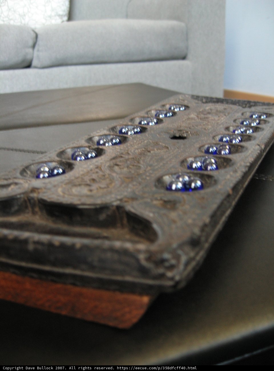 Blue Gemstones on a Coffee Table