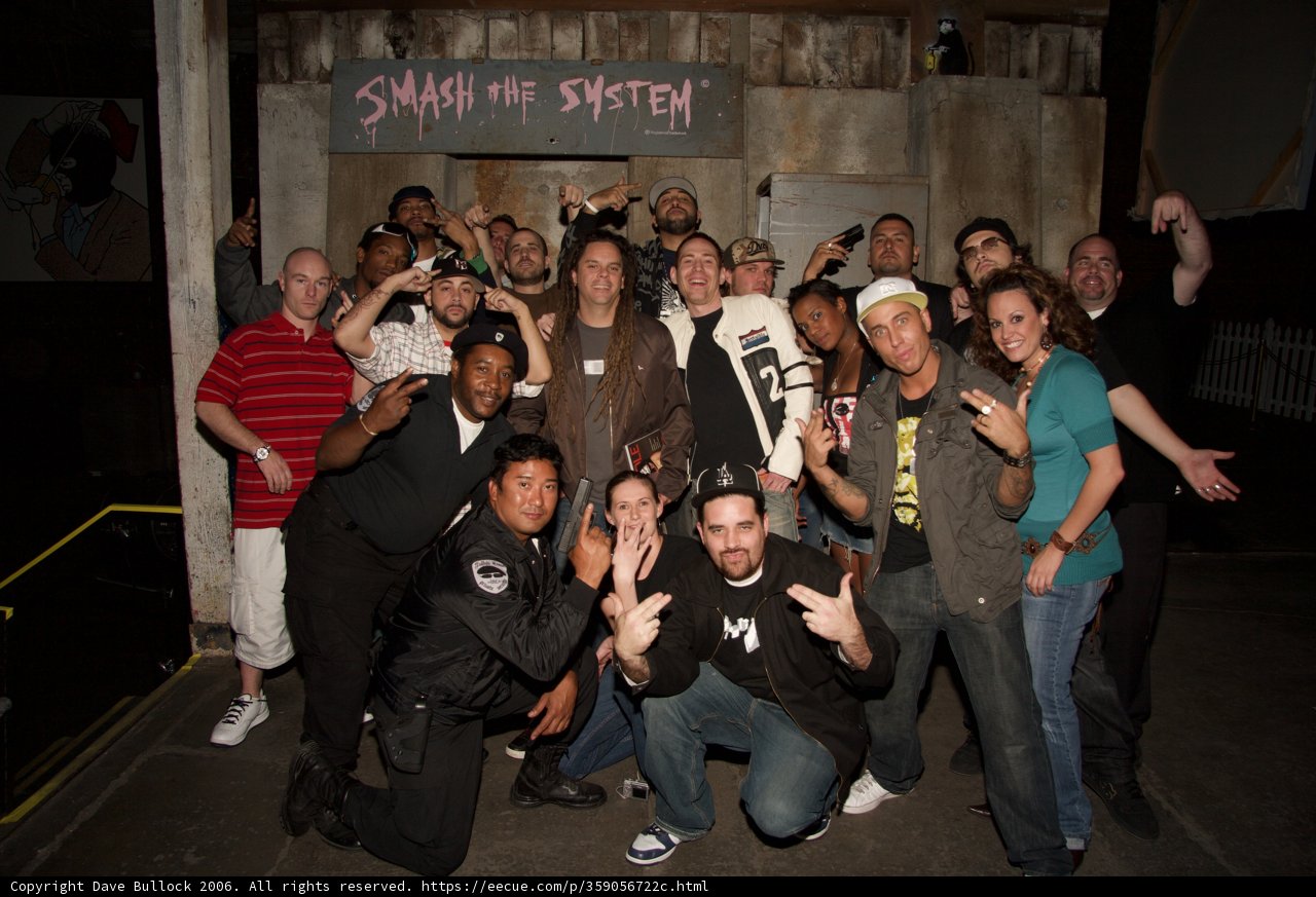 Urban Crowd Poses for Group Photo