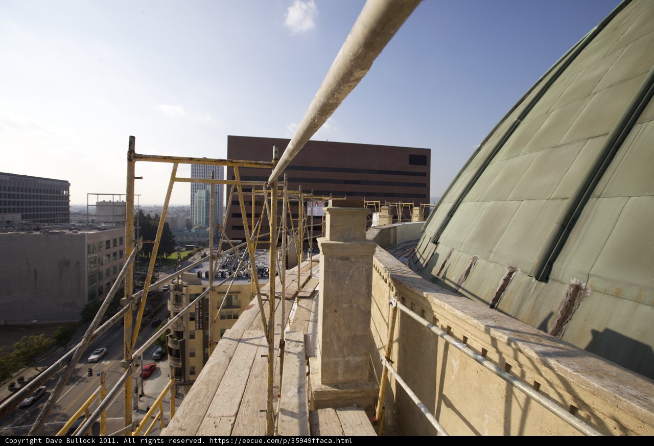 Scaffolding on the Roof of an Office Building