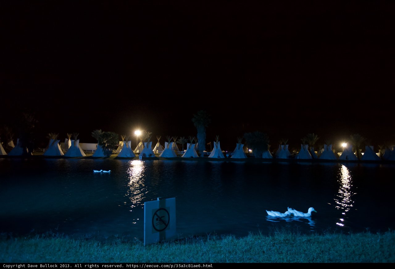 Nighttime Reflections at the Resort