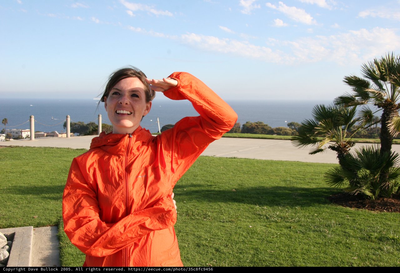 Smiling Woman Gazing Out at the Pacific Ocean