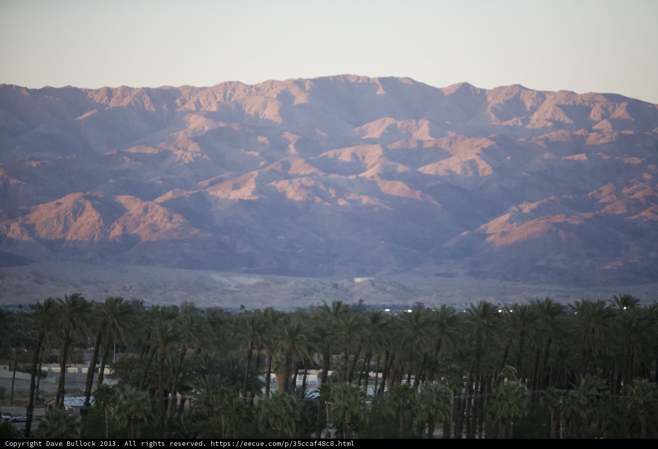 Majestic Mountain Range and Tropical Palm Trees