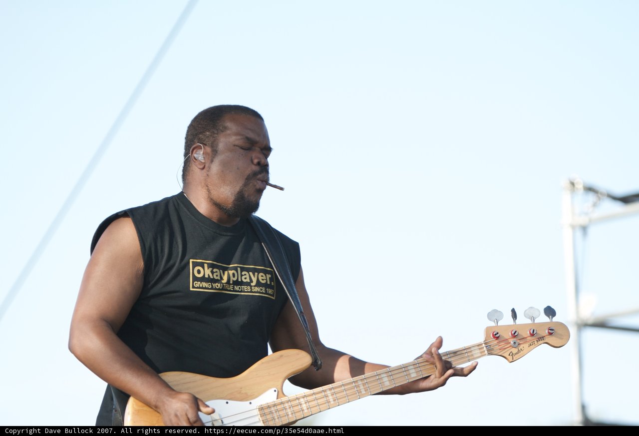 Bass Guitarist Rocking out on Coachella Stage