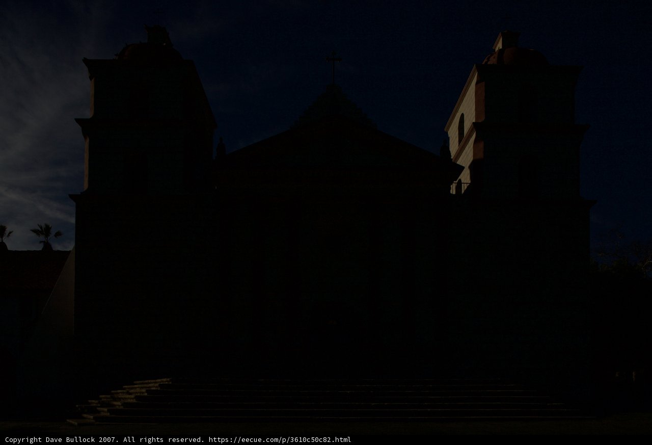 A Nighttime Silhouette of the Santa Barbara Mission Church