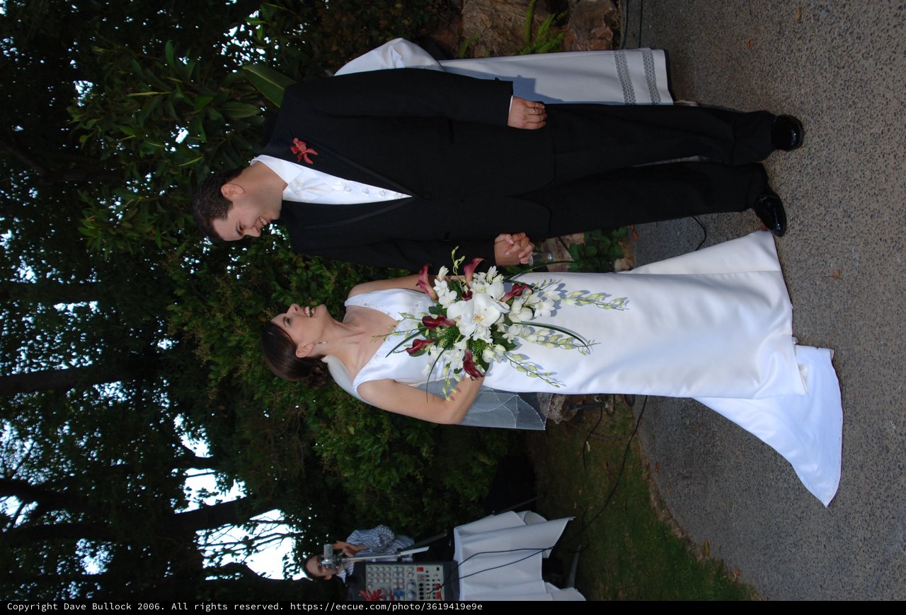 Newlyweds Share Joyful Moment After Outdoor Wedding Ceremony