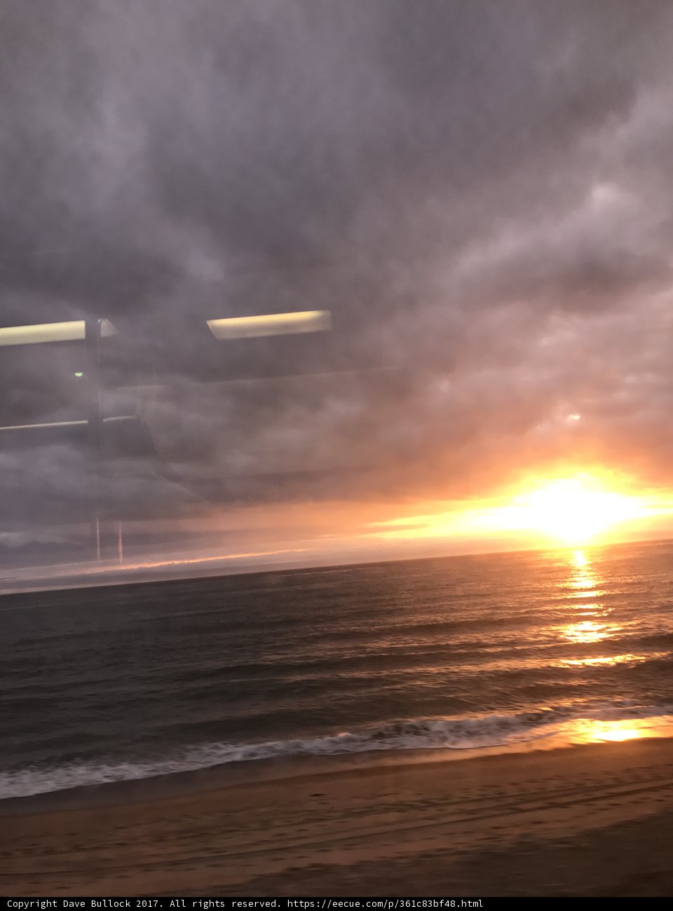 Train Ride into a Flaring Sunset