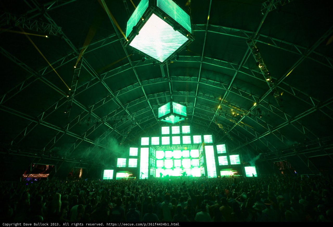 Crowd in Front of Green Screen
