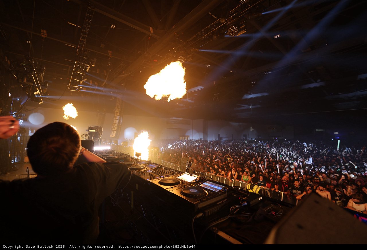DJ Ignites the Crowd with Pyrotechnic Fury