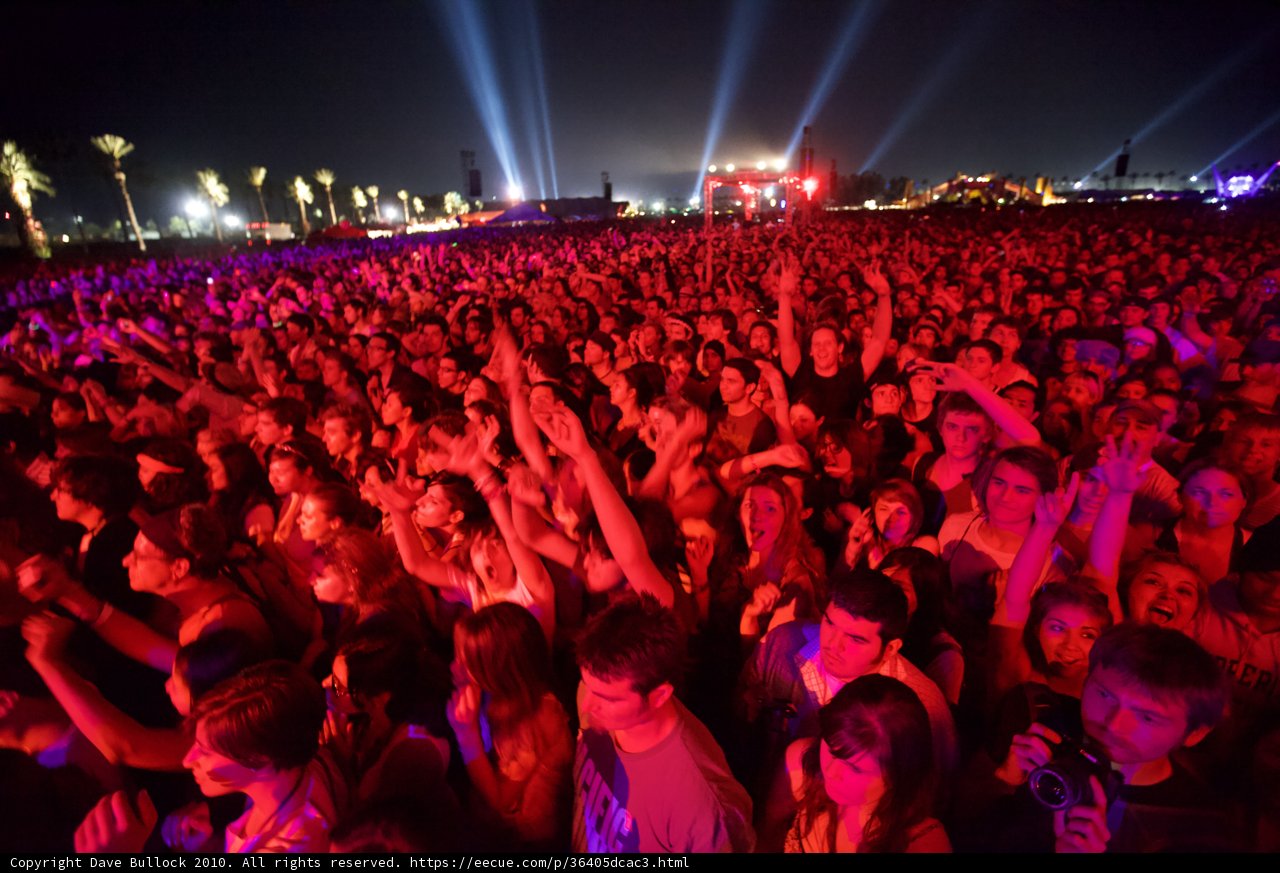 Crowd Gets Lit at Coachella Under the Night Sky